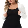 Agnes Orinda Women's Plus Size Long Sleeve Cropped Open Front Cardigans - 2 of 4