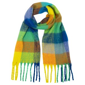 Sprigs Extra Long Checkered Fringe Scarf - 1 of 4