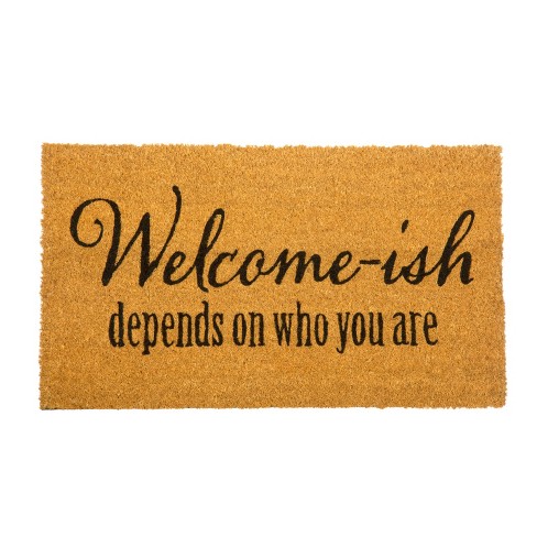 Evergreen Flag Dog Welcome Shaped Coir Mat - 28 x 1 x 16 Inches