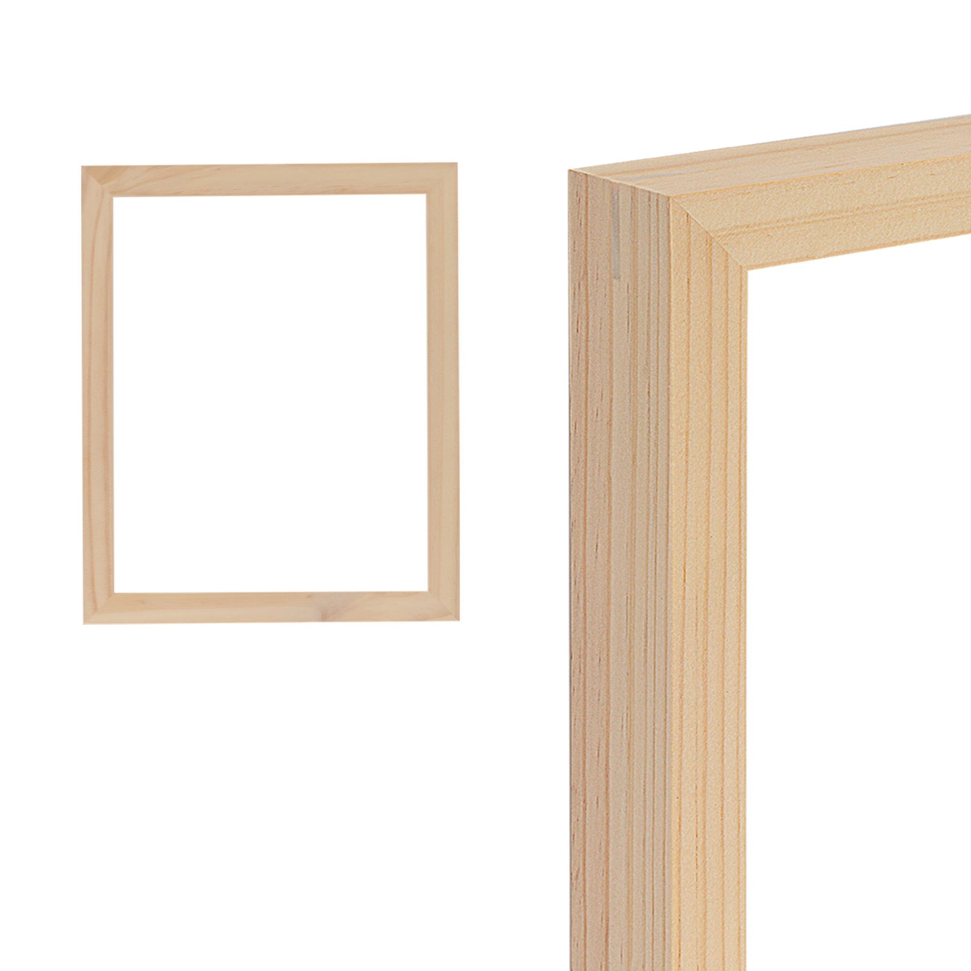 Jerry's Artarama Ambiance Unfinished Deep Gallery Frame, 11x14" Open Back Natural Wood Frames for Canvas and Mounted Artwork, 3/4" Face, 1-1/4" Deep,