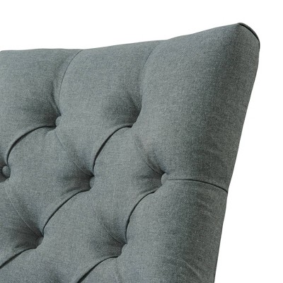 Elegant Gray Tufted Upholstered Side Chair with Black Wooden Legs
