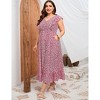 Womens Plus Size Casual Sleeveless Maxi Dress Ruffle Sleeve A Line Swing Summer Maxi Dress with Pockets - 3 of 4