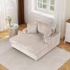 CLIHOME Chenille Chaise Lounge with Soft Cushion Back, Dual Track Arms and Built-in Cup Holders - 2 of 4