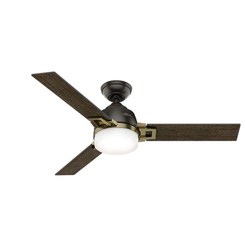 48 Leoni Noble Bronze And Modern Brass Ceiling Fan With Light With Handheld Remote Hunter Fan