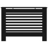 vidaXL Radiator Cover, Slatted Design Heater Cover Cabinet with Top Storage Shelf, Hide Cluttered Pipes, MDF, 44.1''x7.5''x32.1'', Black - 4 of 4