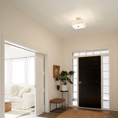 Elegant Urban 14" Brushed Nickel Square Semi-Flush Ceiling Light