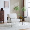 TiramisuBest Modern 27.56" Accent Chair with Plush Cushions, Wooden Armrests & Minimalist Metal Frame for Living, Bedroom, Office,Green - 3 of 4