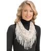 Collections Etc Soft Crochet Knit Infinity Scarf with Tassel Fringe - Dress Up Any Outfit With This Warm Accent - 3 of 3