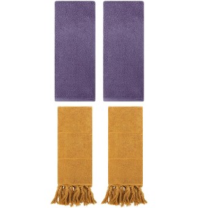 REGALWOVEN 4 Pcs Cotton Bathroom Hand Towel with Tassel - 1 of 4