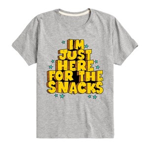 Boys' - Instant Message - I'm Just Here For The Snacks Short Sleeve Graphic T-Shirt - 1 of 4