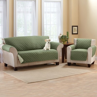 Olive and Sage Quilted Jumbo Recliner Cover