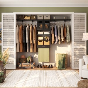 Aheaplus 4FT - 8FT Laundry Room Organizer with 2 Doors, Closet Drying with Hanging Rods - 1 of 4
