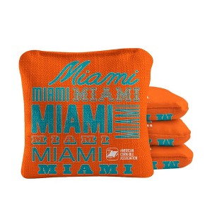 Skip's Garage | Gameday Miami Football Synergy Pro Cornhole Bags (Set of 4) - 1 of 4