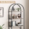 5 Tier Bookcase Arched Display Racks Tall Standing Bookshelves Metal Frame Open Storage Rack Shelf Large Book Shelf for Bedroom, Living Room - 4 of 4