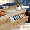 6 Drawer Double Dresser for Bedroom, Modern Chest of Drawers with Rattan Accents, Wooden Storage Organizer for Living Room, Hallway, Entryway - 4 of 4