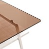 Okak Rectangle Modern 2-Tier Coffee Table with Tempered Glass Top & Metal Legs,Accent Center Table with Open Shelf for Living Room - 3 of 4