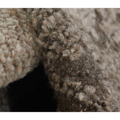 Handwoven Rectangular Gray Wool Area Rug 2' x 3'