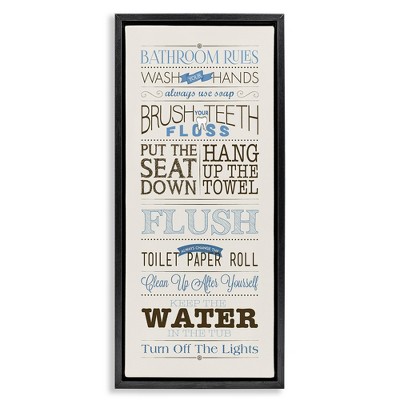Stupell Industries Bathroom Rules Vintage List, 15" x 31"
