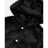 Deux par Deux Girl Bear Faux Fur Coat Black with Gold Polka Dots - 4 of 4