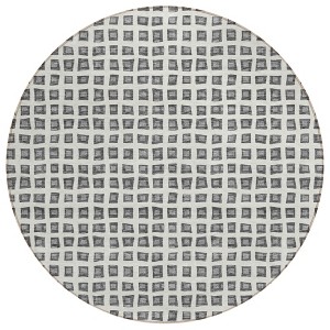 Gray Charcoal And Silver Geometric Washable Indoor Outdoor Area Rug - 1 of 4