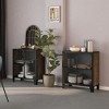 vidaXL Storage Cabinet Set of 2 Rustic brown Metal and MDF Medium - 2 of 4