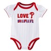 MLB Philadelphia Phillies Infant Girls' 3pk White Bodysuit - 2 of 4