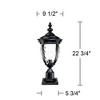 John Timberland Bellagio Rustic Post Light Textured Black with Pier Mount 22 3/4" Hammered Glass for Exterior Light Barn Deck House Porch Yard Patio - 4 of 4