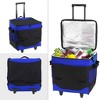 Picnic at Ascot 60 Can Collapsible Insulated Rolling Cooler - Royal Blue