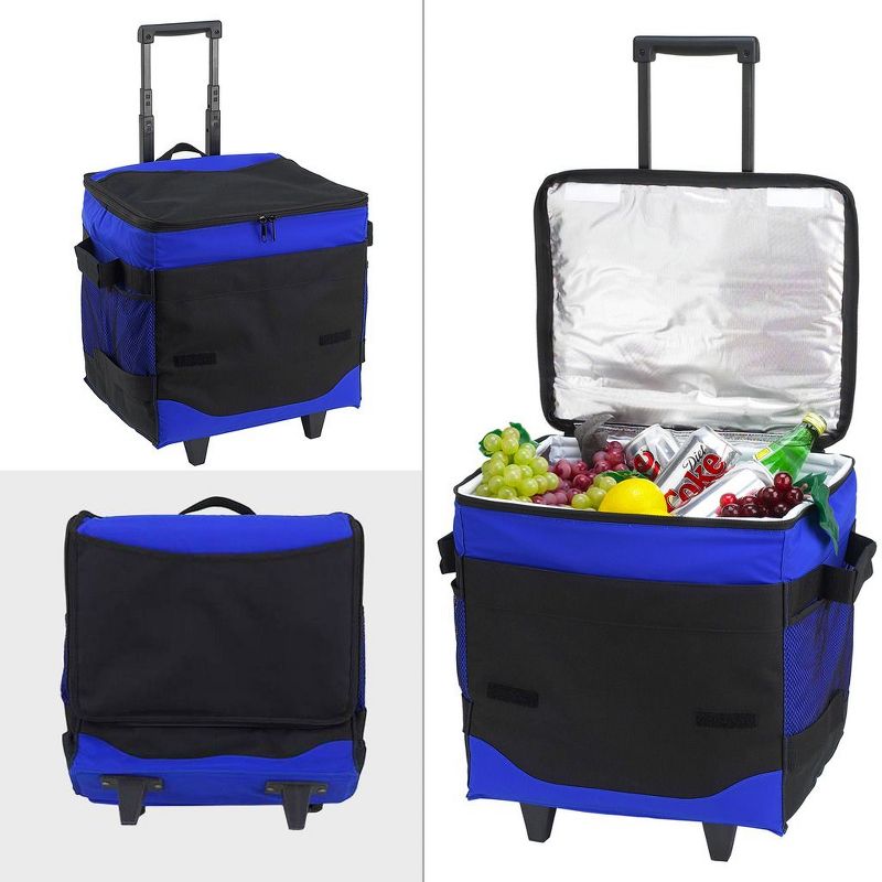 Picnic at Ascot 60 Can Collapsible Insulated Rolling Cooler - Royal Blue, 4 of 6