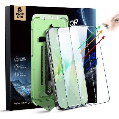 MAGIC JOHN 2 PACK Eye Protection Screen Protector  for iPhone 16 Pro Max (6.9") 9H Tempered Glass & HD Clear