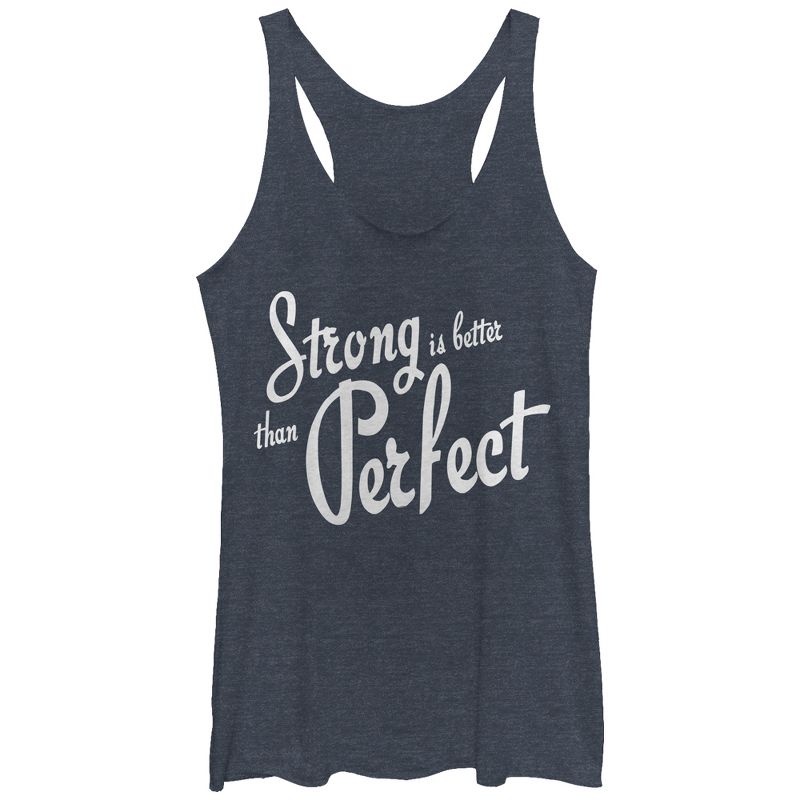 Women's CHIN UP Strong is Better than Perfect Racerback Tank Top, 1 of 4