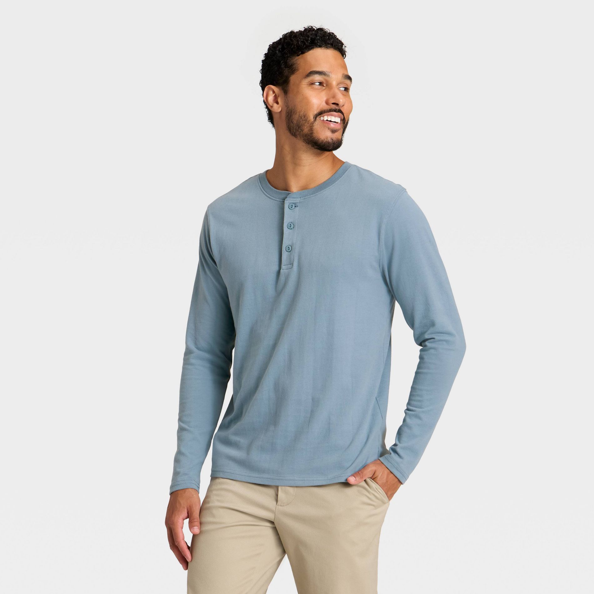 Men's Vintage Long Sleeve Henley Shirt - Goodfellow & Co™