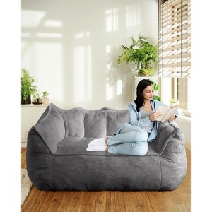 Lazy Sofa Double Bean Bag Sleepable Comfy Floor Loveseat, Giant Beanbag Lounger for Bedroom Balcony Dormitory Game Room - 1 of 4