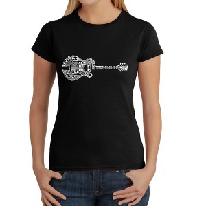 LA Pop Art Women's Word Art T-Shirt - Country Guitar - 1 of 4