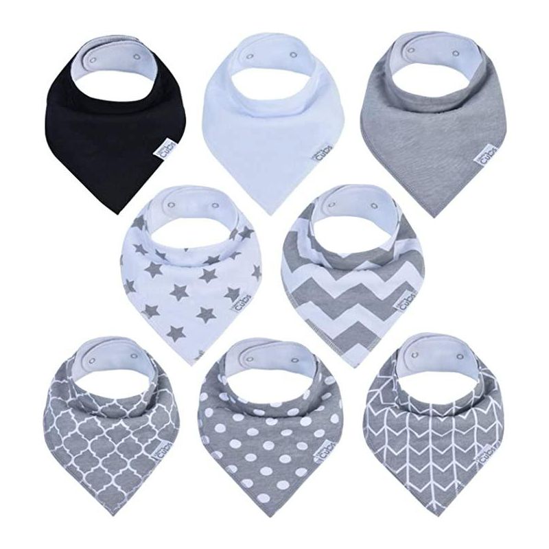 Baby Bandana Bibs, 100% Organic Cotton, 8 Pack Unisex  by Comfy Cubs, 1 of 8