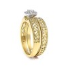 14K Yellow Gold Plated Silver 1/5 Cttw Diamond Engagement Ring Bridal Set - 4 of 4