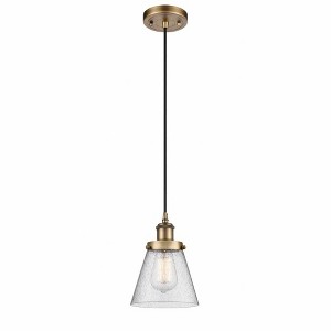 Cone - 1 Light Cord Hung Mini Pendant In Industrial Style-9 Inches Tall and 6 Inches Wide - 1 of 1