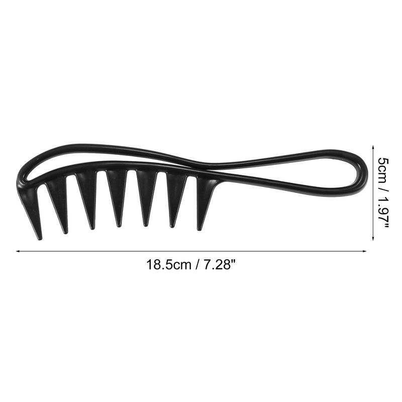 Unique Bargains Afro Wide Tooth Comb Large Hair Fork Comb Hairdressing Styling Tool for Curly Hair for Men Women Plastic Black, 3 of 5