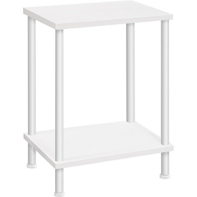 End Table, Small Side Table, Nightstand with 2-Layer Storage Shelves, Stable Frame, Easy Assembly