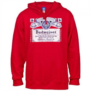 Mens Budweiser Classic Logo Red Hoodie Sweatshirt - 1 of 4