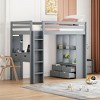 NicBex Twin Size Bunk Bed Loft Bed with Desk Wooden Bed Frame with Shelves, Drawers, Ladder and Full Length Guardrail, No Box Spring Required - 2 of 4