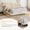 KTMBDW Floating Bed Frame Queen with Button Tufted Headboard and LED Lights,Upholstered Platform Bed Station,No Box Spring Needed,PU - 4 of 4