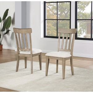 Asian Hardwoods Side Chair with Upholstered Seat, Schoolhouse Design and Tapered Legs (Set of 2) - 1 of 4