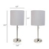 Simple Designs 2pk Brushed Steel Stick Lamp Gray - 3 of 4