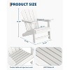Modern HDPE Adirondack Chair Set of 2/4 0r with 2 Side Tables - Oversize 380LB,Weather Resistant,Firepit,Wooden Texture for Deck,Pool,Porch - 3 of 4