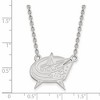 Black Bow Jewelry 10k White Gold Columbus Blue Jackets NHL Necklace 18 Inch - 2 of 4