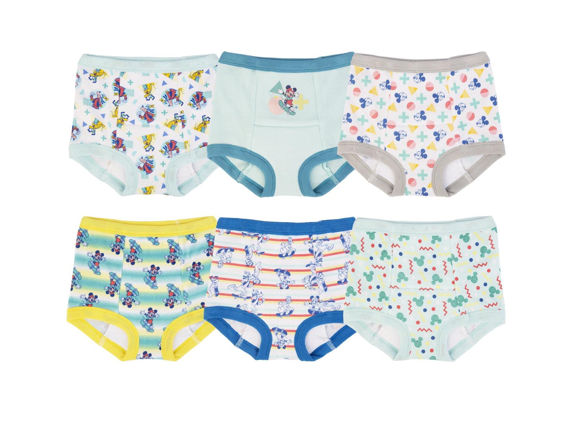 Disney Mickey Mouse Toddler 6-Pack Training Pants – Cotton Potty Training Underwear with Bonus Sticker Chart