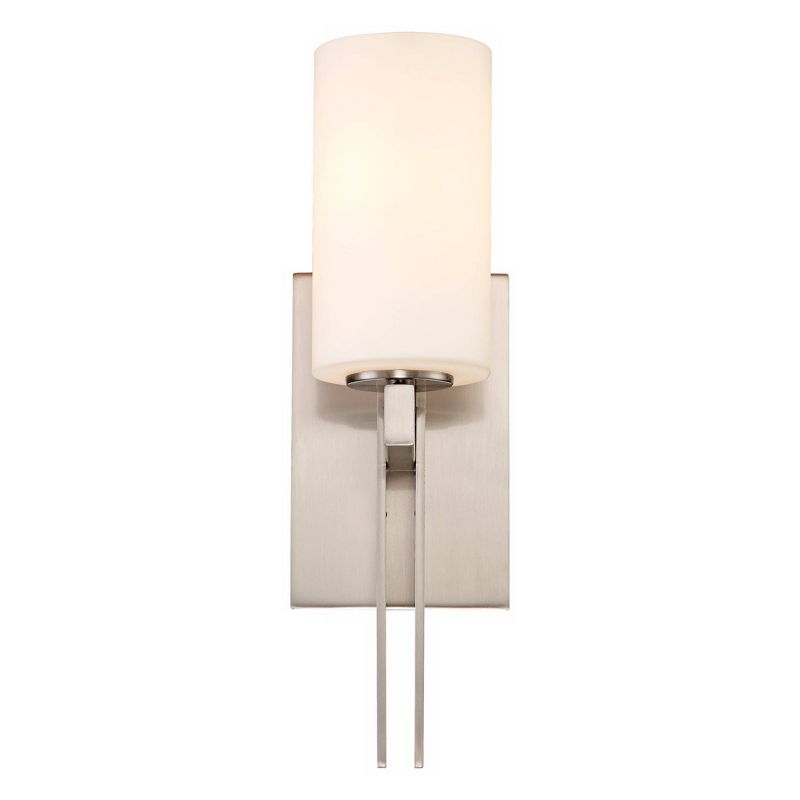 Possini Euro Design Ludlow Modern Wall Light Sconce Brushed Nickel Hardwire 4 1/2" Fixture Frosted Glass Shade for Bedroom Bathroom Vanity Reading, 5 of 7