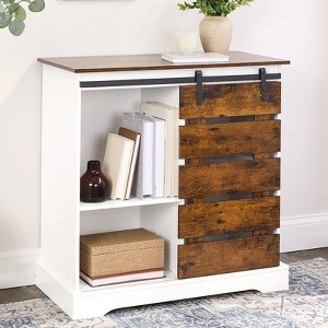 The Lakeside Collection Two Tone Slidling Door Storage Cabinet with Shelves 31.5"H - 1 of 4