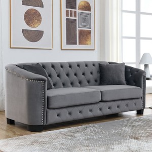 NicBex 59/77 Inch Loveseat,Modern Chesterfield Velvet Loveseat Sofa with Tufted Backrests,Upholstered Couch for Living Room,Bedroom,Lounge - 1 of 4